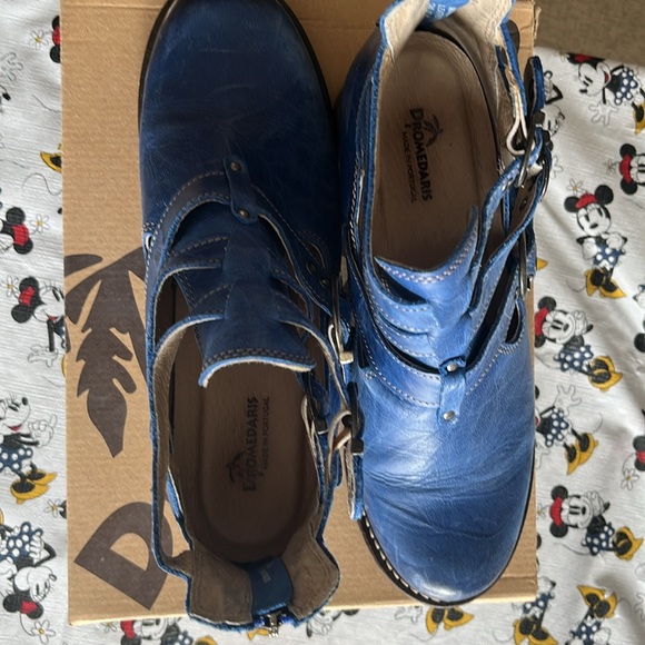 Dromedaris, Kelsey, Cobalt size 40 leather boots with buckles and heel zipper - Picture 2 of 5